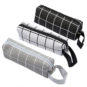 freesiom Lot de 3 Trousse Scolaire a Crayon Fille Garcon Ado Tissu Grande Capacite Carreau Sac Organiseur Cosmétique Fourniture Scolaire Kawaii Original Fun Pochette Etudiant College Noir Blanc (Cabrianne, neuf)