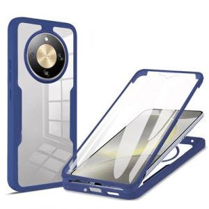 YUECXIN Coque pour Honor Magic 8 Lite 5G/Magic8 Lite avec Protection D'&eacute;cran, &Eacute;tui Avant et Arri&egrave;re 360 Degres Antichoc Housse, Antirayures Robuste Bumper Transparente Case, Bleu (YUECXIN, neuf)