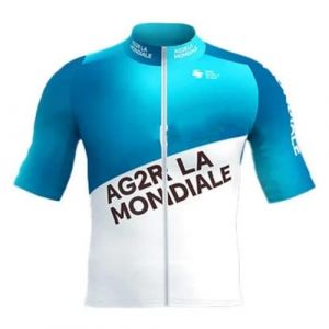 SGCIKER 2024 Hommes de l'équipe du Circuit Mondial Pro Team AG2R Cyclisme Maillot, Short Sleeve Respirant Cycle Shirt VTT Vélo vêtements Chemise（XL (SGCIKER Outdoor, neuf)