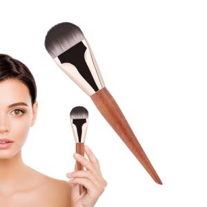 Brosse de fond de teint plat, pinceau de fond de teint plat pour le maquillage liquide - Brosse de fond de maquillage ultra mince - Poign&eacute;e en bois, applicateurs portables &agrave; poils doux pour le contour (fiutant, neuf)