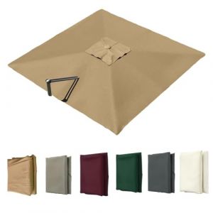 VLKLPZAHAK Auvent De Remplacement pour Parasol Déporté Carré De 3 M, Toile De Rechange pour Parasol De Jardin Extérieur, Housse De Rechange 8 Baleines Protection UV(Khaki,3x3m (9.8x9.8ft)) (xuyuhenghe, neuf)
