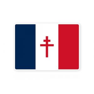 Sticker drapeau FRANCE LIBRE francais croix lorraine autocollant (taille S : 10cm x 7cm) (Pixotentik, neuf)