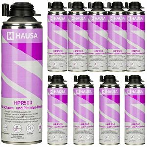 HAUSA Nettoyant pour Mousse PU et Pistolet pour mousse expansive HPR500 Détergent Dégraissage de Surfaces Métalliques Utilisation Professionnelle Nettoyage Laveur de Pistolets 10 x 500 ml (hausa.gmbh, neuf)