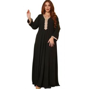 Djellaba Femme qualit&eacute; Premium - Caftan 1 pi&egrave;ce - Sublime djellaba Portable comme Une Abaya Femme - S (10RG, neuf)