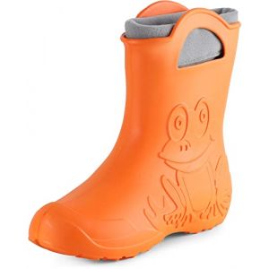 Ladeheid Bottes de pluie femme l&eacute;g&egrave;res imperm&eacute;ables en mousse EVA avec doublure chaude motif grenouille semelle antid&eacute;rapante poign&eacute;es faciles &agrave; enfiler LA-CA-12 (Orange (151c), 40/41 EU) (Hisert, neuf)