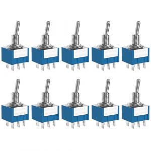 SCOOYUCK 10 Pièces Interrupteur a Bascule, 12V 24V 125V 220V (3-250V) SPST ON ON 6 Broches Mini Interrupteur à Bascule, Pour les Voitures, les Camions, les Bateaux, les Navires (SCOOYUCK, neuf)