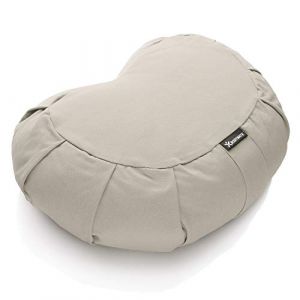 BODYMATE Coussin de Yoga/méditation Demi-Lune L42 cm x l30 cm x h15 cm - Housse 100% Coton Lavable en Machine - Rembourrage en Coques de Sarrasin - Divers Coloris (AllMates, neuf)