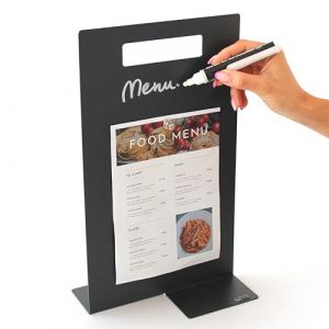 KalaMitica - Tableau magnétique de table format A4-21x36 cm - Tableau noir double face, inscriptible et effaçable - Présentoir de comptoir, porte menu pour restaurant, bar, boutique (Kalamitica, neuf)