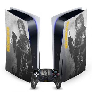 Head Case Designs sous Licence Officielle AMC The Walking Dead Daryl Double Exposure Daryl Dixon Graphiques Vinyle Plaque Frontale Autocollant De Jeu Peau Compatible avec PS5 Disc Console & DualSense (eCell, neuf)