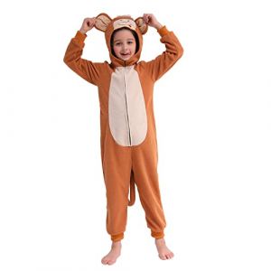 Rabtero Costume de singe unisexe, costume de singe unisexe, costume de singe, costume d'Halloween/Noël/carnaval pour enfants Spécial pour les enfants 8-10 (Huahui Dengguan LMT, neuf)