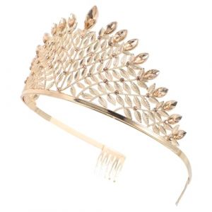 EPIGEIST Diad&egrave;me de Mariage en Alliage Dor&eacute; Paillet&eacute; Bandeau de Mari&eacute;e &Eacute;l&eacute;gant et L&eacute;ger Accessoire Coiffure pour Robe de Mari&eacute;e Princesse Bijoux Cheveux Femme Couronne de Reine Cristal (Laimmde, neuf)