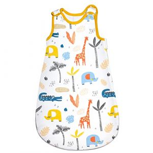 FLYISH DIRECT Gigoteuse été, Gigoteuse 0.5 Tog, turbulettes été Nouveau-né 100% Coton, 0.5 Tog Gigoteuse 36 Mois, 90cm, XL, Girafe (Flyish Direct EU, neuf)