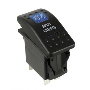 HUAREW 12V Interrupteur à Bascule, 5 broches Rocker Switch Blue LED lamp Commutateur, pour voiture barre camion Train (Spot Light) (HUAREW, neuf)