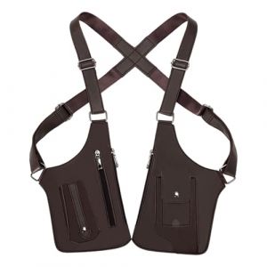 G&eacute;n&eacute;rique Sac Bandouli&egrave;re Double Homme, Sac De Harnais D'&eacute;paule, Holster D'&eacute;paule &Agrave; Double Poche, Harnais Antivol Cuir Homme, Sac De Poitrine Antivol En Cuir Pour Homme Pour Hommes Femmes (upperfeel, neuf)
