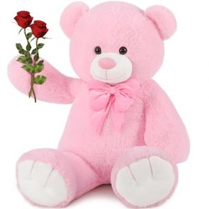 MorisMos Ours en Peluche Geant 120cm, XXL Rose Peluche Géante Kawaii Nounours Geant, Grand Teddy Bear Cadeau pour Enfant Petite Amie Anniversaire Saint Valentin Decoration (FUIYWIKE, neuf)