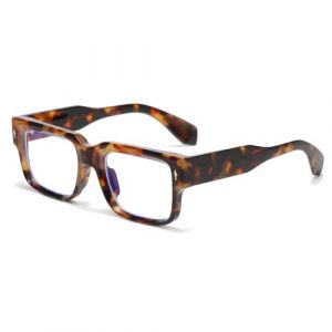 Long Keeper Surlunettes de Soleil Carrée Cadre épais pour Femme Homme Rétro Rectangulaires Mode Classique Lunettes de Soleil UV400 Protection (Léopard Transparent) (LongKeeper, neuf)