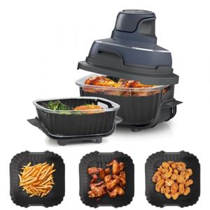 Doublure en silicone pour friteuse &agrave; air Ninja Crispi FN101GY &ndash; Accessoires antiadh&eacute;sifs pour friteuse &agrave; air ninja, compatible avec r&eacute;cipient de 4 l et r&eacute;cipient de 6 tasses, insert de rechange pour (i-mogoo-EU, neuf)