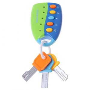 Ogquaton Jouet musical clé de voiture, jouet de bébé Jouet musical clé de voiture Smart Remote Car Voices Pretend Play Education Toy blue Premium Quality (Heart Service, neuf)