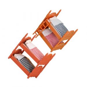 Hemobllo 2 Ensembles Miniature Lit Superpos&eacute; Mod&egrave;le Meubles Maison de Poup&eacute;e D&eacute;cor Chambre Jouets Maison Poup&eacute;e (Leopolerd, neuf)