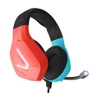 Orzly Casque de Jeu avec Microphone Compatible pour Les Consoles de Jeu Nintendo Switch OLED Joycon Color Match LED Microphone et télécommande - Hornet RXH-20 Tanami Edition (Syntiga Europe - FR, neuf)