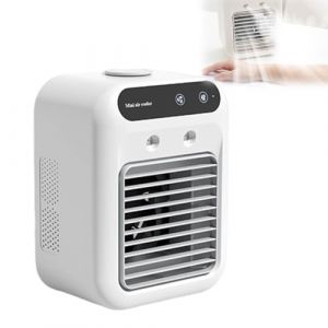 Générique Climatiseur Mobile, 2025 Petit Climatiseur Portable USB Ventilateur Silencieux Refroidisseur D'air, Mini Ventilateur Portable, Air Conditioner Portable Pour Chambre, Bureau, Camping (Blanc) (boyanboyan, neuf)