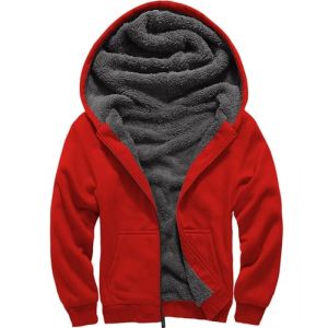 SwissWell Veste Polaire Gar&ccedil;on Sweat &agrave; Capuche Enfants avec Zipp&eacute; Hoodie Chaud Ourdoor Veste d'hiver Manches Longues Sport Sweatshirt Automne Hooded Rouge 2XL (Luckyseller4, neuf)