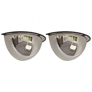 Miroir de Circulation Convexe, Miroir de Sécurité Miroir Trafic Miroir Routier Extérieur Miroirs de circulation en demi-dôme 2 pcs Ø30 cm Acrylique (Caralea, neuf)