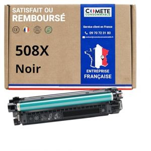 COMETE, Marque Française - 508X - 1 Cartouche de Toner Compatible avec HP 508 X (ou 508 A CF360A) - pour HP Color LaserJet Enterprise M552dn M553dn M577c M577Z M577dn M577f (1 Noir) (Comete Consommable®, neuf)