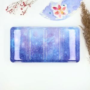 My Rock Way Grande Bo&icirc;te d'aquarelle Shimmery Night 48 Couleurs en m&eacute;tal avec 52 Demi-Godets, Palette de m&eacute;lange et Anneau de Pouce. Palette de Peinture de Voyage, Parfait pour Un Cadeau (My Rock Way, neuf)