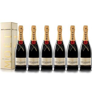 LOT 6 CHAMPAGNES MOËT & CHANDON BRUT MOËT IMPERIAL 75cl AVEC ÉTUIS. (Vinaddict, neuf)