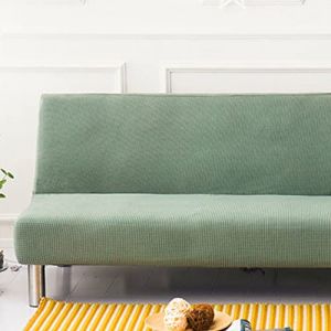 Surwin Housse de Clic Clac Couleur Unie élastique Canapé 2/3 Places, Housse de Canapé sans Accoudoir Couverture de Canapé-lit Universel Tout Couvert Canapé Pliant Protecteur (120-150cm,Vert Clair) (Yiwin, neuf)