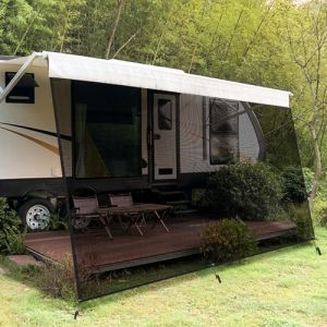 Camping Car Auvent, 2,44 x 3,8 m Pare Soleil Auvent Caravane, AuventCampingCar Pare-Soleil Camping-Car, Ext&eacute;rieur Bloque UV Protection de Priv&eacute;e, Universelle pour Store RV Paroi Avant &Eacute;cran (XXWX, neuf)