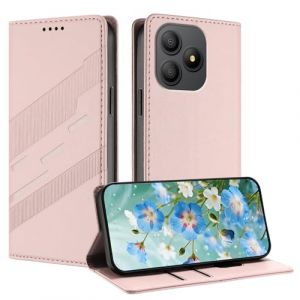 TAUYN Housse Folio en Cuir pour Blackview Wave 9C, Premium PU/TPU Cuir Portefeuille Etui Housse, avec Fentes pour Cartes, Fermeture Magn&eacute;tique, Antichoc Flip Case Cover. Rose (Kuaigu, neuf)