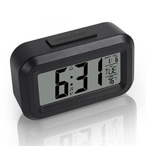 Vicloon Réveil Digital,Réveil Numérique Réveil Digital à Piles Réveil LCD Digital Miroir Grand Ecran avec Température Date Clock 2 Alarme,pour Maison Bureau (Vicloon®-FR, neuf)