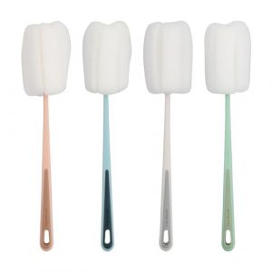 Anseom 4 Pièces Ecouvillon Bouteille Brosses de Éponge Nettoyeur Biberon Eponge avec Poignée Brosse Nettoyage Bouteille Brosse en Mousse Éponge de Brosse de Bouteille pour Biberons Gobelets (ansecom, neuf)