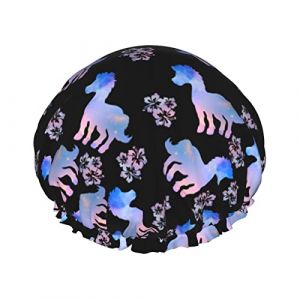 Bonnet de douche Star Horse Bonnets de bain réutilisables pour femmes cheveux longs, double couche imperméable bain douche chapeau protecteur de cheveux pour enfants filles femmes (hefeijiapan, neuf)