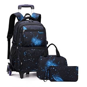 HTgroce Cartable a roulettes Garçon Cartable Fille Sac a Dos Cartable Garcon Primaire,Sac Fille aAvec Sac Isotherme Repas Sac Isotherme Repas Lunch Box Trousse Scolaire 3 in 1 (Lldaily EUR, neuf)