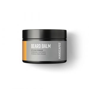 Baume à barbe MANSCAPED®, pommade coiffante au beurre de karité, à l'huile de noix de coco et à la cire d'abeille, hydrate, adoucit et renforce les barbes et les moustaches (57 g) (Manscaped EU, neuf)