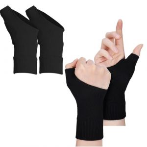 JYNXOR 1 paire Attelle Pouce Droit & Gauche - Orthese de Pouce Élastique Réglable pour Arthrite/Tendinite, pour Soutien Double Face avec Compression Douloureuse, attelle poignet, Orthese Pouce (SHOPSCAPE INK, neuf)