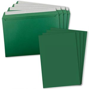 5 cartes individuelles XXL au format DIN A4 (21 x 29,7 cm) avec enveloppes au format DIN C4 - vert fonc&eacute; - Enveloppe autocollante - pour cartes de v&oelig;ux, dipl&ocirc;mes, bons cadeaux (GUSTAV NEUSER GmbH, neuf)