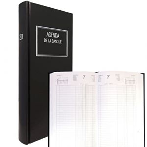 Agenda de la Banque LECAS Long 15x34cm - Euros et centimes - 1 jour sur 2 pages - 2026 (FOURNITURE DISCOUNT, neuf)