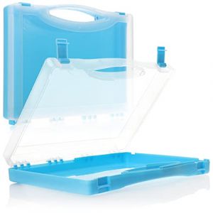 COM-FOUR&reg; 2x bo&icirc;tes polyvalentes avec poign&eacute;e &ndash; mallette en plastique avec fermeture 25x16x3,5 cm &ndash; bo&icirc;te &agrave; outils, rangement accessoires, bo&icirc;te &agrave; leurres, bricolage et visserie (Bleu clair - 2x) (COM-FOUR  Vertriebs GmbH, neuf)