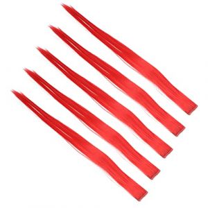Yechiry 5 Pi&egrave;ces Pince D'extension de Cheveux Color&eacute;e Pince &agrave; Postiche, Emballage Individuel &agrave; Cheveux Droite dans le Postiche, env. Longueur de 21,65 Pouces, pour Femmes/hommes (rouge) (Unisemnn, neuf)