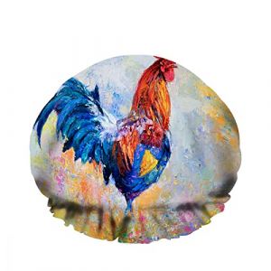 Double bonnet de bain imperméable à l'eau coloré coq mignon mammifère Art poulet coq crête de coq réutilisable mode chapeau de douche pour femmes beauté, bain cheveux spa, maison hôtel voyage utilis (enshishishuhoushangmaoyouxi, neuf)