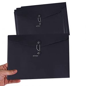 Lot de 10 porte-documents en carton et papier kraft Format A4 Pochette Document en Papier Kraft Sac Enveloppe de Fichiers Epais Portable Chemises Stockage File Folder Papier pour bureau scolaire (CYAN-Dirict, neuf)