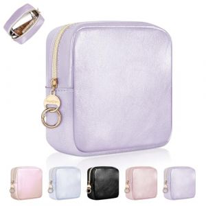Petit Trousse Maquillage Femmes Trousse de Maquillage pour Rangement &agrave; Cosm&eacute;tique Mini Trousse de Toilette Filles en Cuir PU pour Voyage Accessoires Cadeau Anniversaire Femme Fille Amie Maman(Violet) (playexen, neuf)