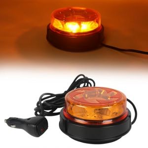 AOHEWEI Gyrophare d'avertissement LED Ambre, 4 clignotants et 2 motifs rotatifs 12/24V 16pcs Lampe stroboscopique LED avec base magnétique pour véhicule autobus scolaire tracteur pelles camion (AOHEWEI, neuf)