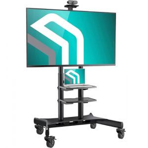 ONKRON Support TV roulettes pour 50-86 Pouces, Chariot TV avec roulettes Charge Max de 105,9 kg, Support Television sur Pied VESA 200x200-800x500, Porte Tele Roulette Hauteur R&eacute;glable Noir TS1881-B (ONKRON Technologies, neuf)