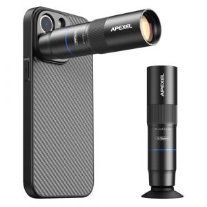APEXEL T&eacute;l&eacute;objectif compact 10x pour smartphone et objectif macro 200 mm avec coque sp&eacute;ciale pour t&eacute;l&eacute;phone portable, objectif professionnel FMC ED pour t&eacute;l&eacute;phone portable, convient pour iPhone 16 Pro (APEXEL FR, neuf)