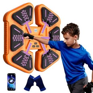 YEOOIYCW Machine de Boxe Musicale, Machine de Boxe Bluetooth avec Musique, Gants de Boxe, Cible de Boxe Murale LED avec 9 Modes de Vitesse & Mode Compteur, Machine de Boxe Musicale pour Adultes et (EagerMinds, neuf)